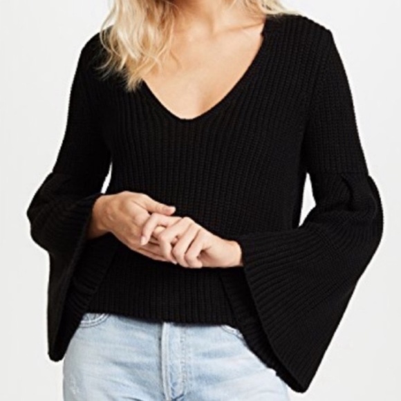Free People Sweaters - Black bell sleeve Free People sweater!